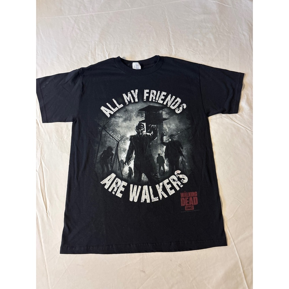 AMC The Walking Dead T Shirt boys Medium Black All My Friends Are Walkers